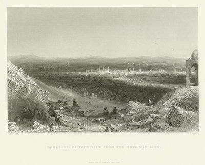Damasco - Vista Distante dal Lato della Montagna, 1837 da J. Appleton